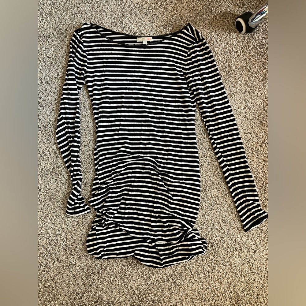 Gianni Bini Black and White Striped Mini Dress